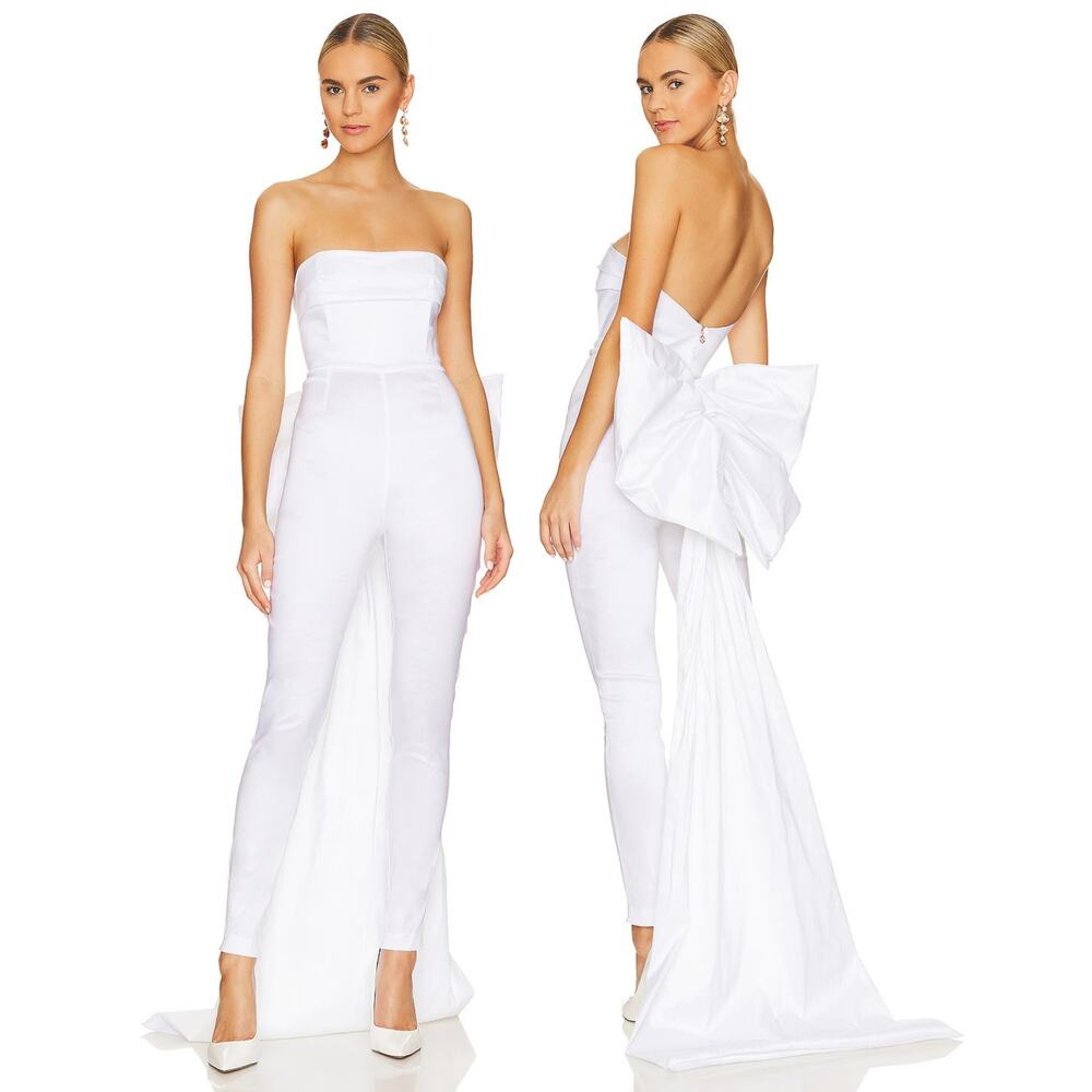 Nookie Reese Strapless Jumpsuit Oversized Detachable Bow Evening Statement XS
